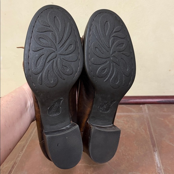 Born Lissette Brown Leather Fringed Heeled Women's Loafer Shoes Size 10 - Picture 6 of 6